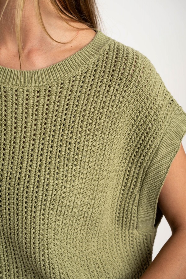 Chaleco Lurex Pistacho