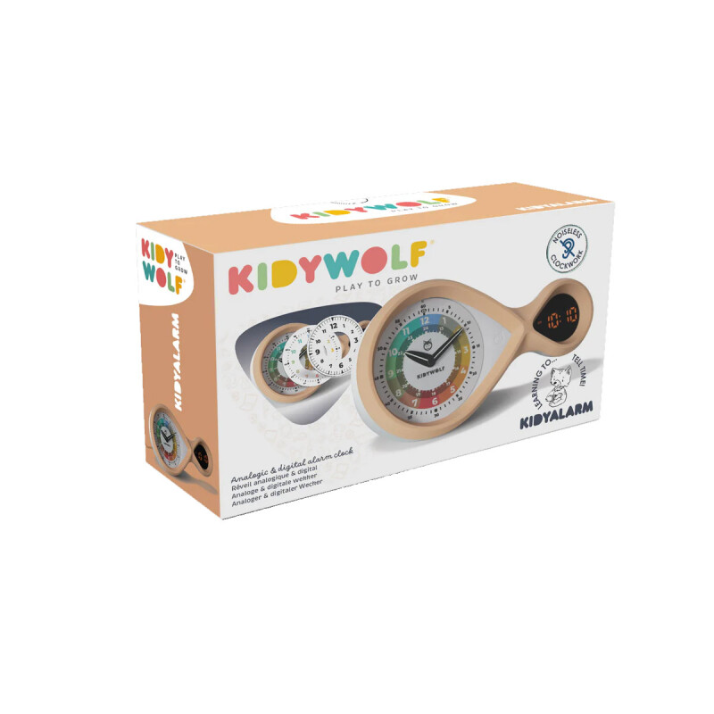 Reloj Infantil con alarma Kidyalarm Kidywolf Beige Reloj Infantil con alarma Kidyalarm Kidywolf Beige