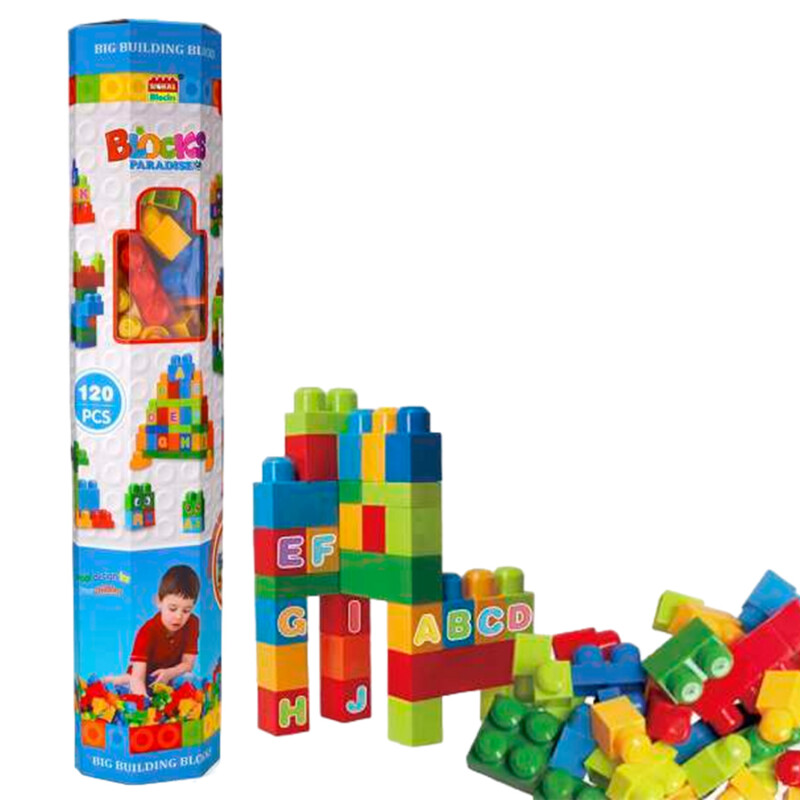Set de 120 Bloques Grandes para Armar de Colores con Letras Set de 120 Bloques Grandes para Armar de Colores con Letras