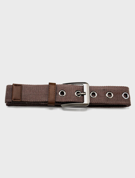 Cinto de Lona Canvas Hebilla de Metal Marron