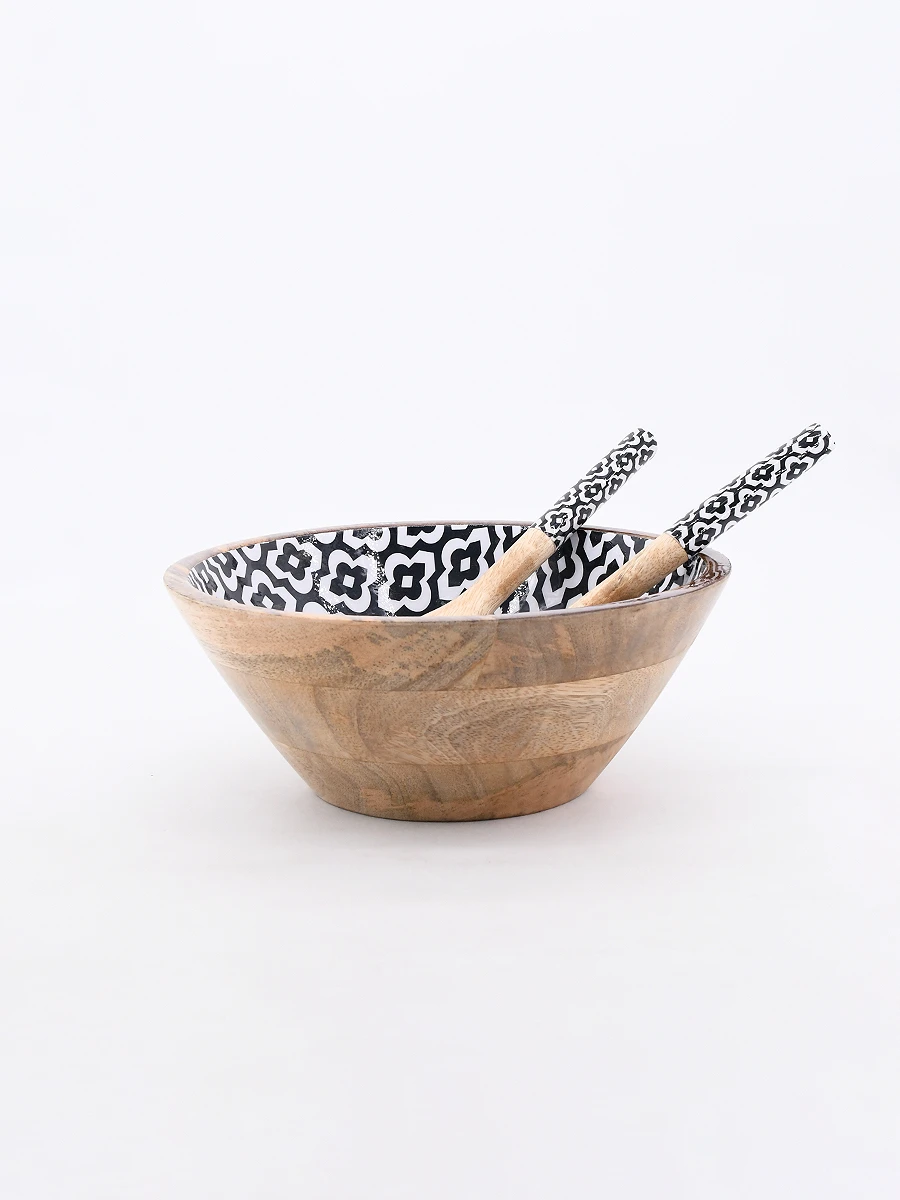 SET DE BOWL Y CUCHARAS - MADERA 