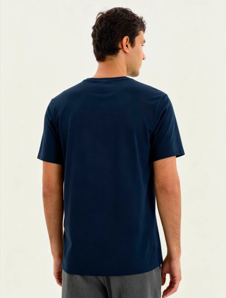 CAMISETA ESTAMPADA DE MANGA CORTA AZUL