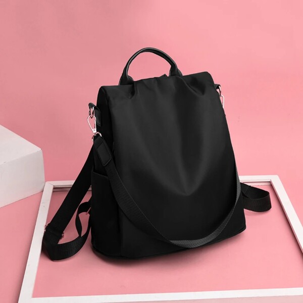 Mochila Antirrobo Cartera Mujer Impermeable Bolso Dama Color Variante Negro