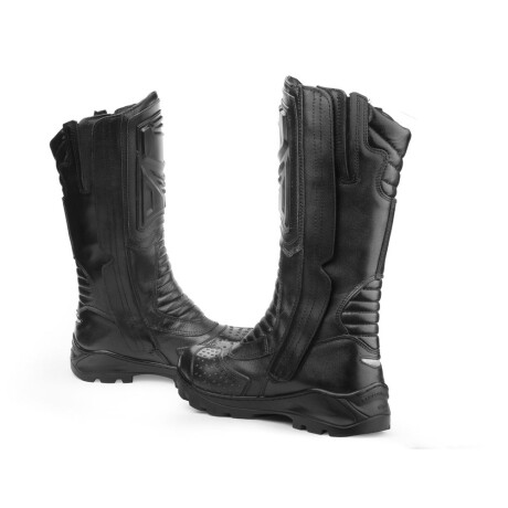 Botas de motociclista Acero Elite 39cm cuero legítimo Negro