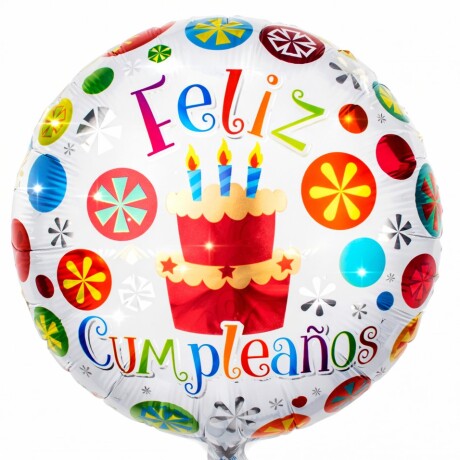 Globo Helio feliz cumpleaños- diseño torta con velitas Globo Helio feliz cumpleaños- diseño torta con velitas
