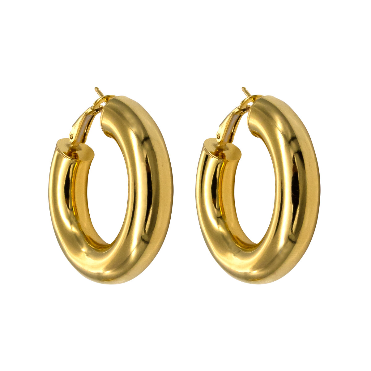 Par de aros de plata 925 con baño de oro amarillo. 