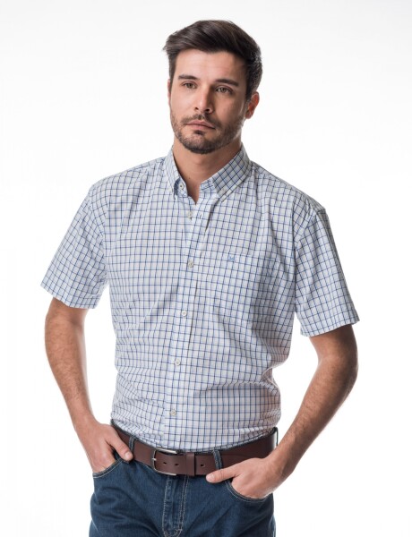Camisa Cuadros Celeste