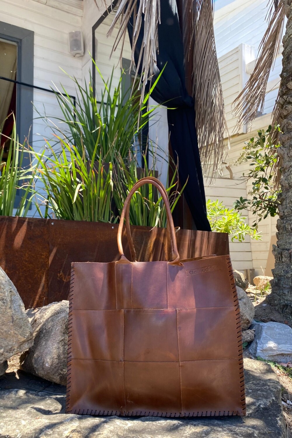 Leather Tote Bag Chocolate