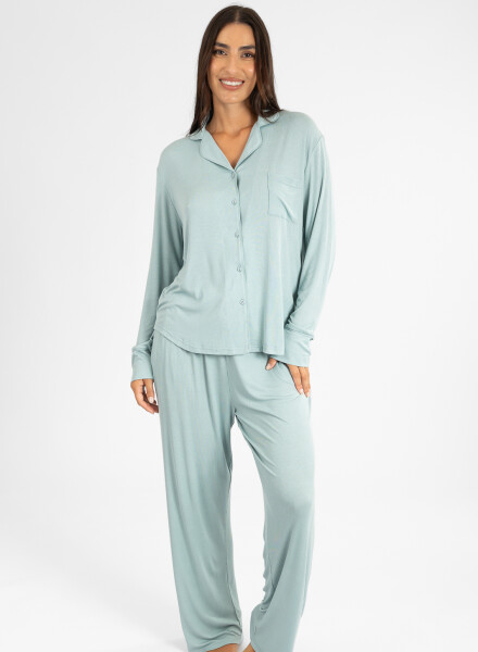 Pijama ribb americano Verde claro