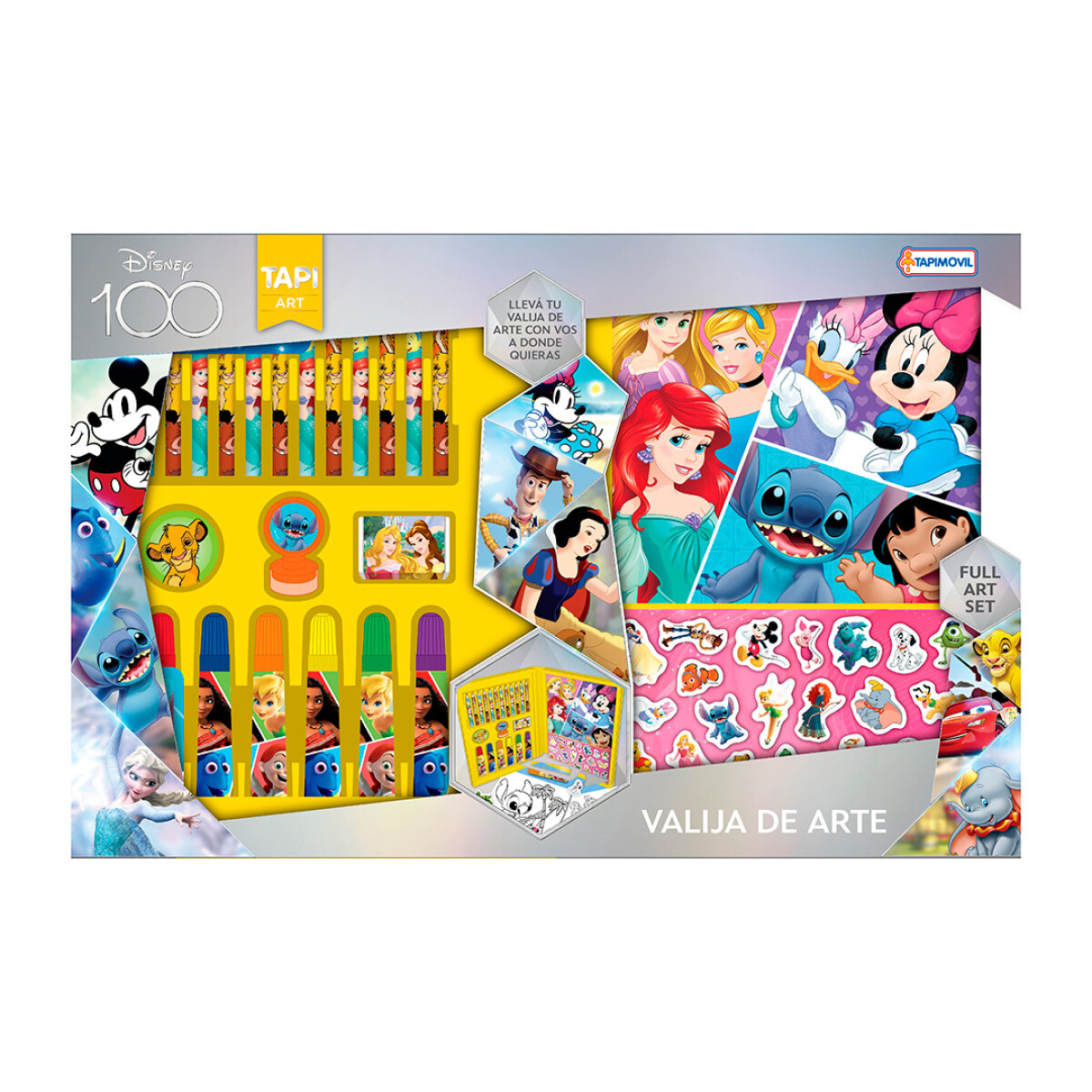 Set Valija de Arte Infantil Disney Princesas con Stickers - 001 