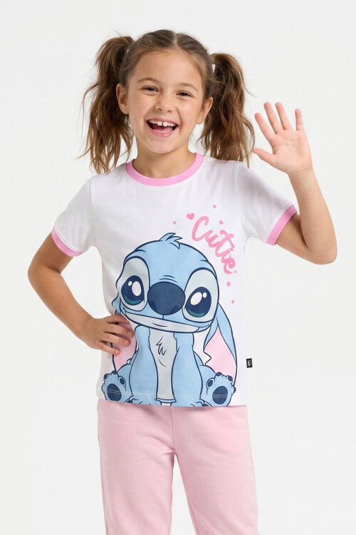 Remera m/c niña STITCH BLANCO