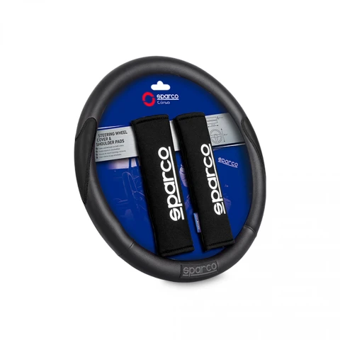 Sparco Cubrevolante + Almohadillas Negro