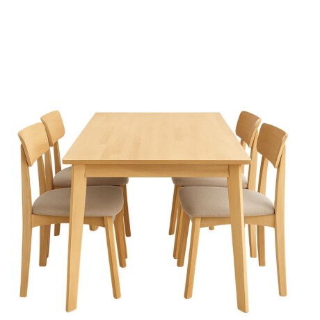 Juego De Comedor Rectangular 4 Sillas RT543-TBL Natural Juego De Comedor Rectangular 4 Sillas RT543-TBL Natural