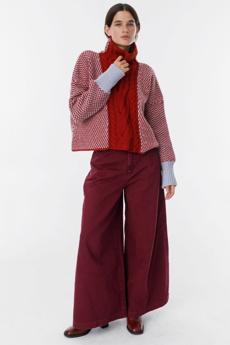 Sweater Glass Bordeaux/Celeste
