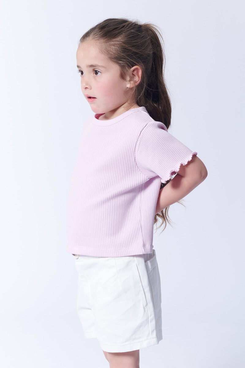 Remera manga corta rib Lila