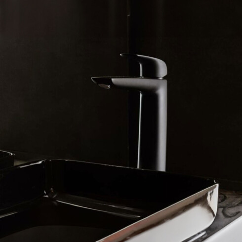 Griferia De Lavatorio Alto Linea Epuyen Fv Monocomando Negro Sin Desague NEGRO