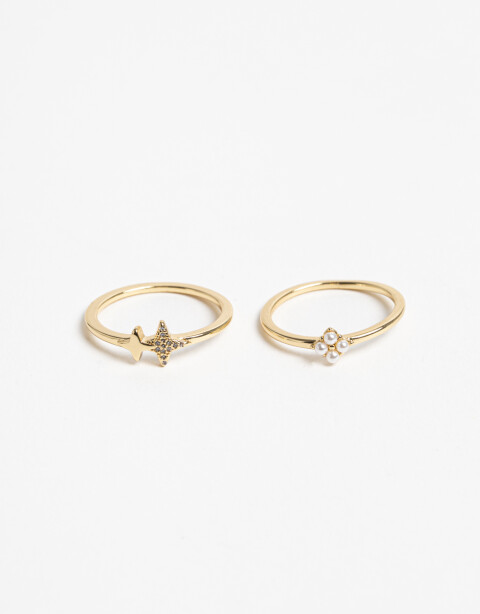 Sets Anillos Metal Anillo Set Cosmic - Dorado