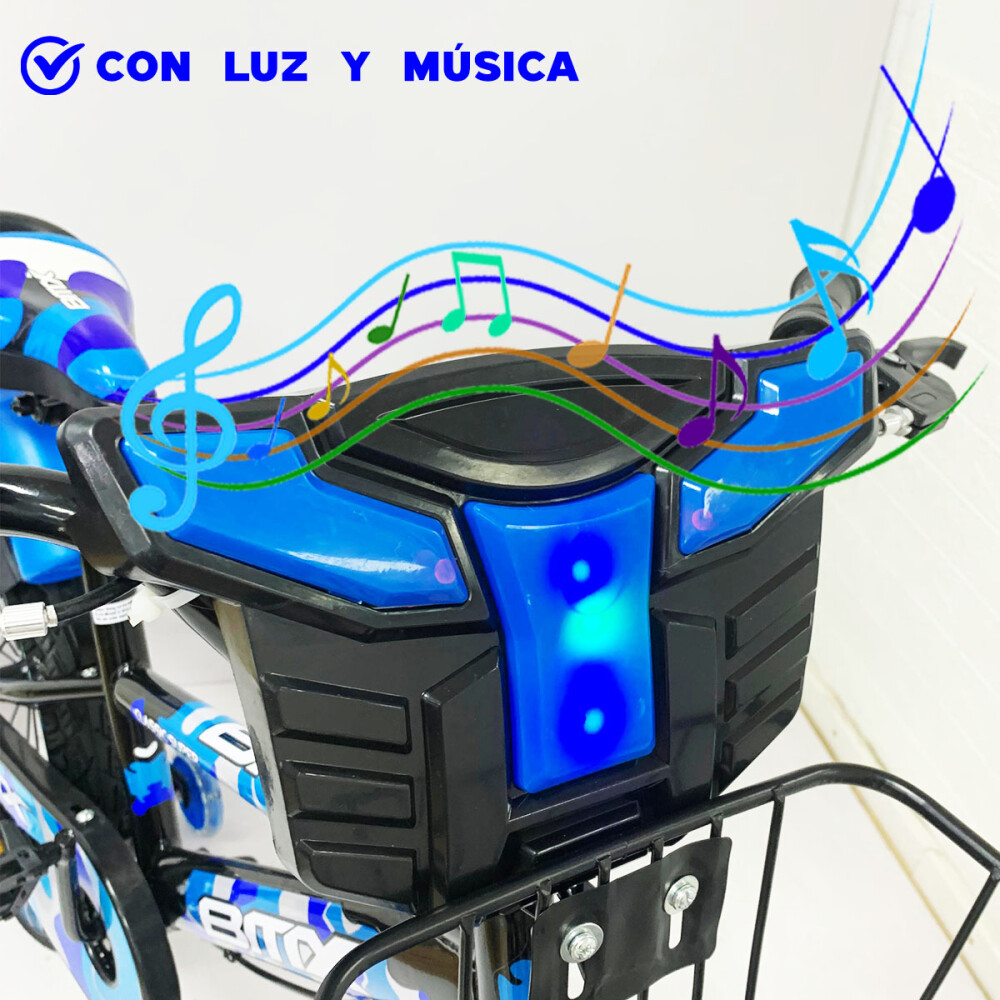 Bicicleta BMX con música y luz Rodado 20 Azul