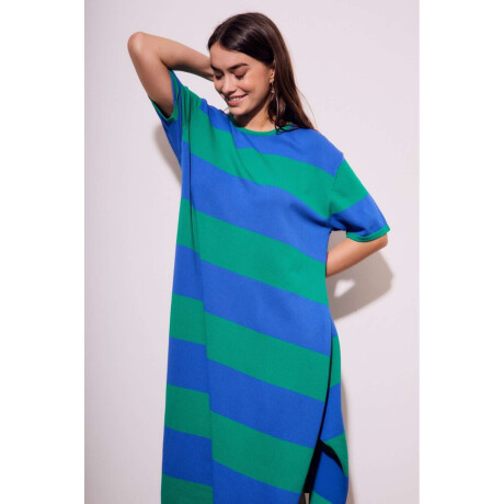 Vestido Tejido Rayado Verde