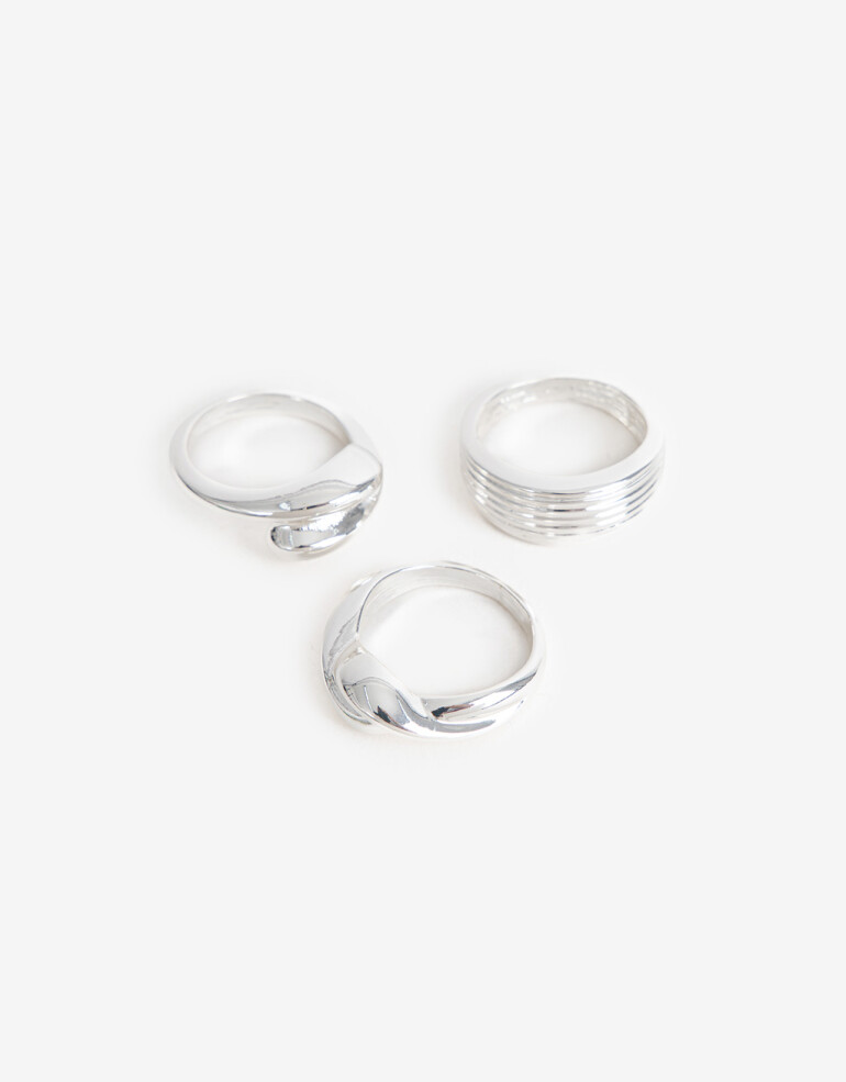 Sets Anillos Metal Anillo Set Metal - Plateado