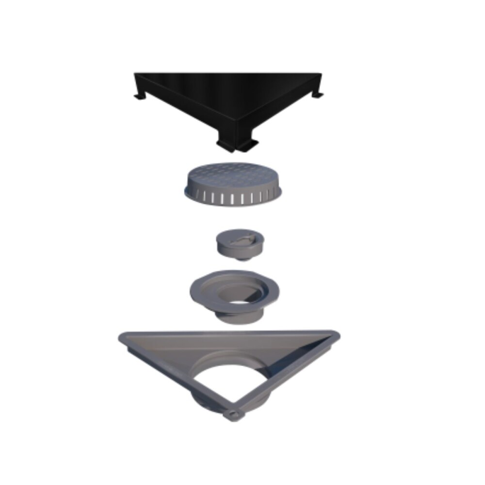 ELLEVE Receptaculo tapa inox negro mate Vertex Elleve Receptaculo Tapa Inox Negro Mate Vertex