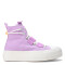 Championes de Mujer Converse Chuck Taylor Lift Hi Lila - Blanco