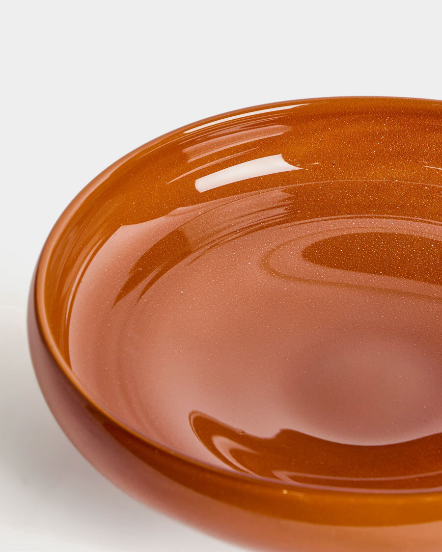 Centro de mesa Denuo de vidrio terracota Ø34 cm