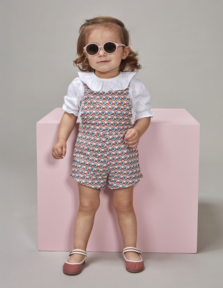 Peto Corto Estampado Con Detalles En Ondas - Blanco 