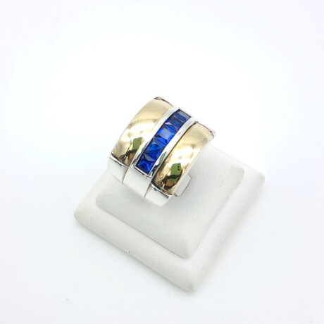 Anillo de plata 925, double en oro 18 ktes con circonias. Anillo de plata 925, double en oro 18 ktes con circonias.