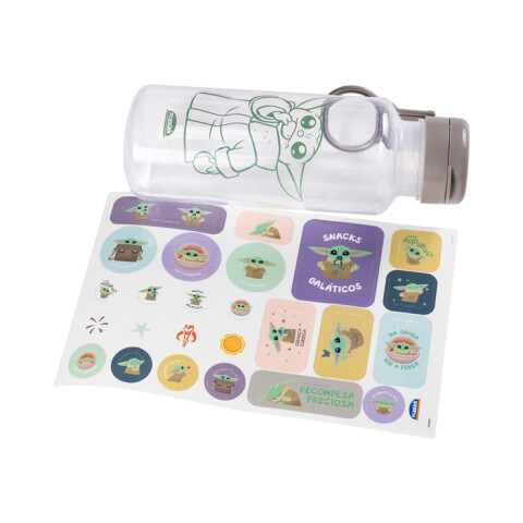 Botella Plástica Fun Baby Yoda 600 ml con Adhesivos U