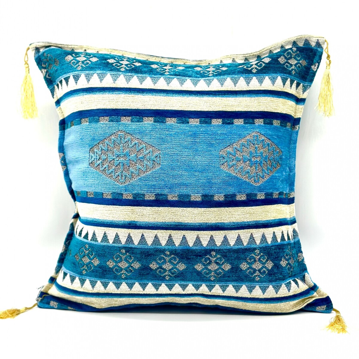 Funda Almohadón Alanya - Azul y blanco 