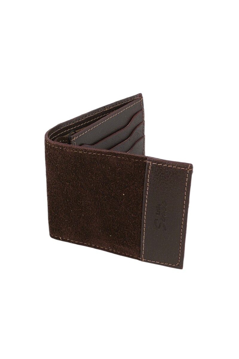 Billetera al corte con visor y tarjetero Chocolate