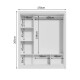 Ropero Placard 3 Puertas Corredizas 1 Espejo Monaco/blanco Blanco