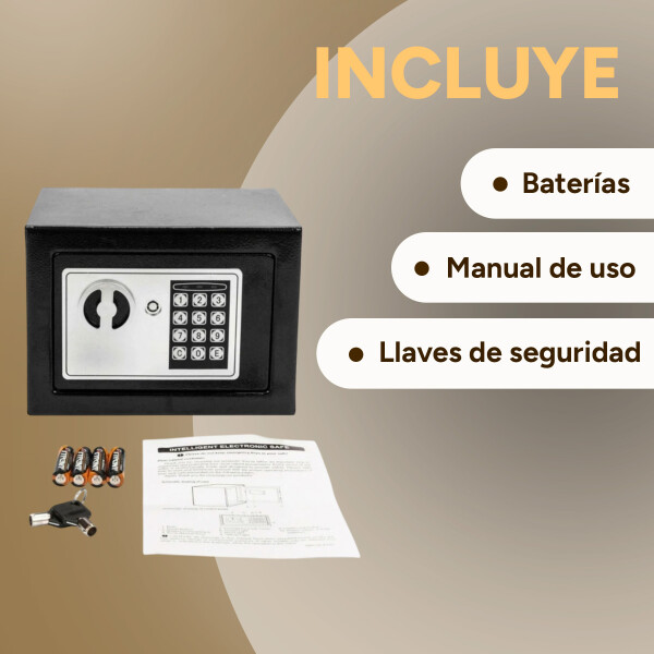Caja Fuerte Cofre Electronica Digital Llaves Seguridad Color Variante Negro