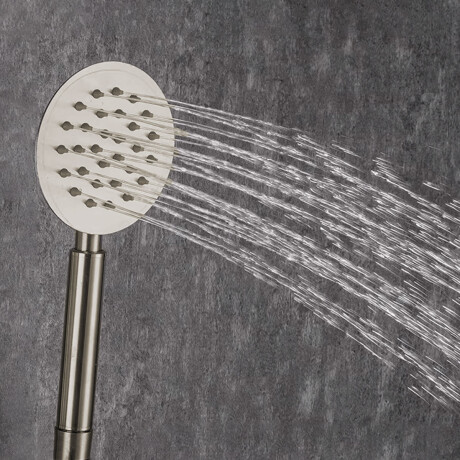 DUCHA EXTERNA CON TELEFONO Y FLEXIBLE SATINADO CEPILLADO GRIS-BRUSHED NICKEL