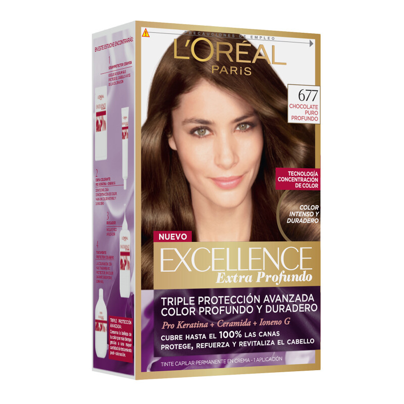 Tinta L'Oréal Excellence Extra Profundo Chocolate Puro 677 Tinta L'Oréal Excellence Extra Profundo Chocolate Puro 677