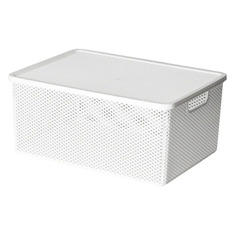 Set X2 Cajas Canastos Organizadores con Tapa Línea Paramount Blanco