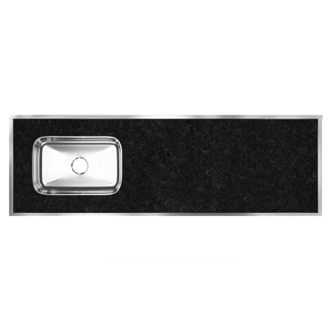 Mesada c/pileta inox 160cm Verde Labra Izquierda Forminox Mesada C/pileta Inox 160cm Verde Labra Izquierda Forminox