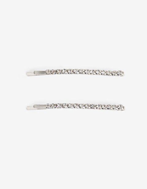 Horquillas con Accesorios Strass Set De Horquillas Con Strass - Plateado