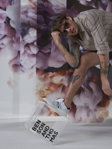 SHOES HOFF BRODWAY GRIS/CELESTE BOUTONE