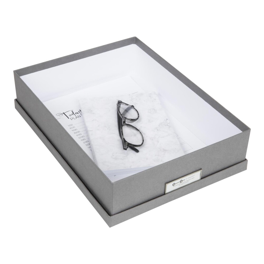 CAJA ORG C/TAPA PAPEL GRIS OSKAR