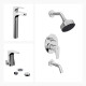 Juego De Griferia Completo,Incluye Ducha Embutida,Lavatorio Alto Y Bidet Linea Fv-Iguazu CROMO