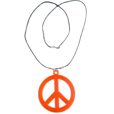 Collar Neon Simbolo de la Paz Naranja