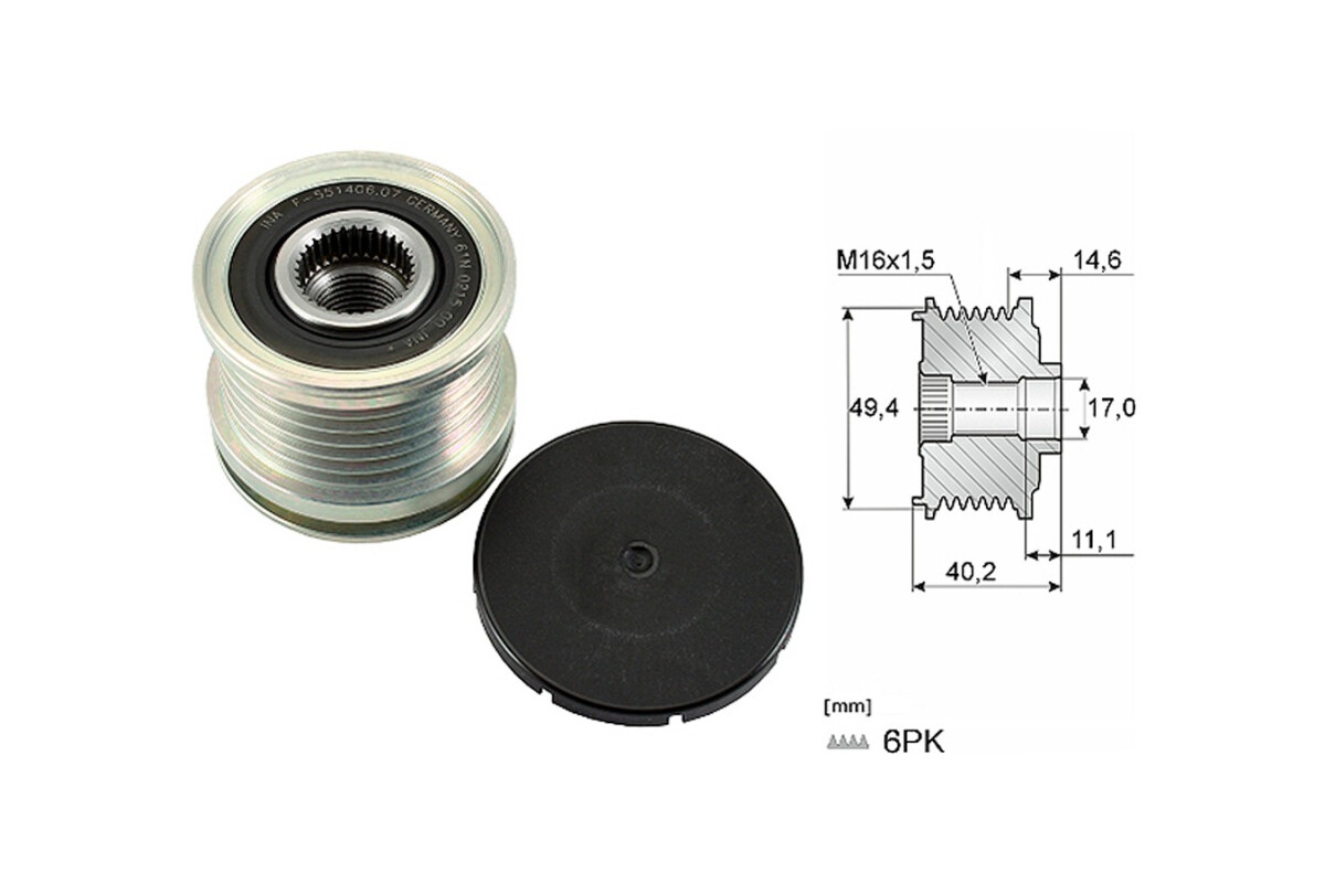 Polea Alternador Marcha Libre Toyota Hilux Volks Amarok 4X2 4X4 11-25 Polea Alternador Marcha Libre Toyota Hilux Volks Amarok 4X2 4X4 11-25