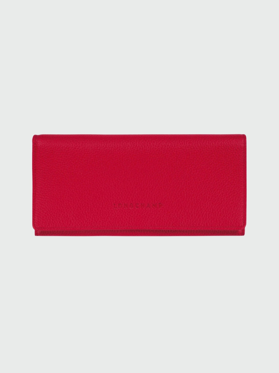 Longchamp - Billetera continental, Le Foulonné - Rojo 