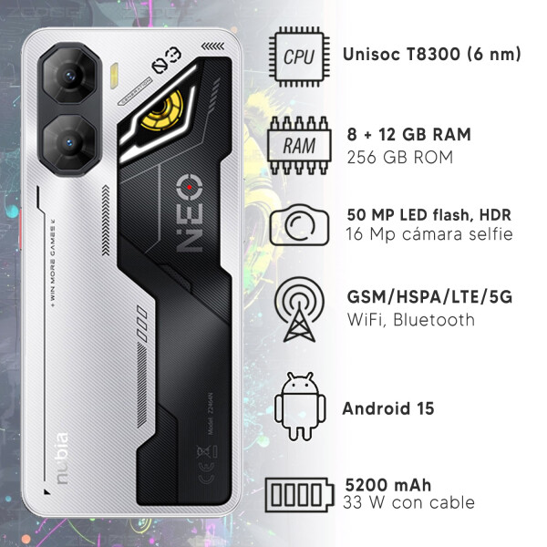 Zte Nubia Neo 3 5g Gamer 8gb + 12gb Ram 256gb GRIS
