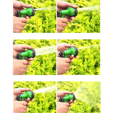 Manguera Flexible Extensible Hasta 30mts + Pistola de Riego Verde