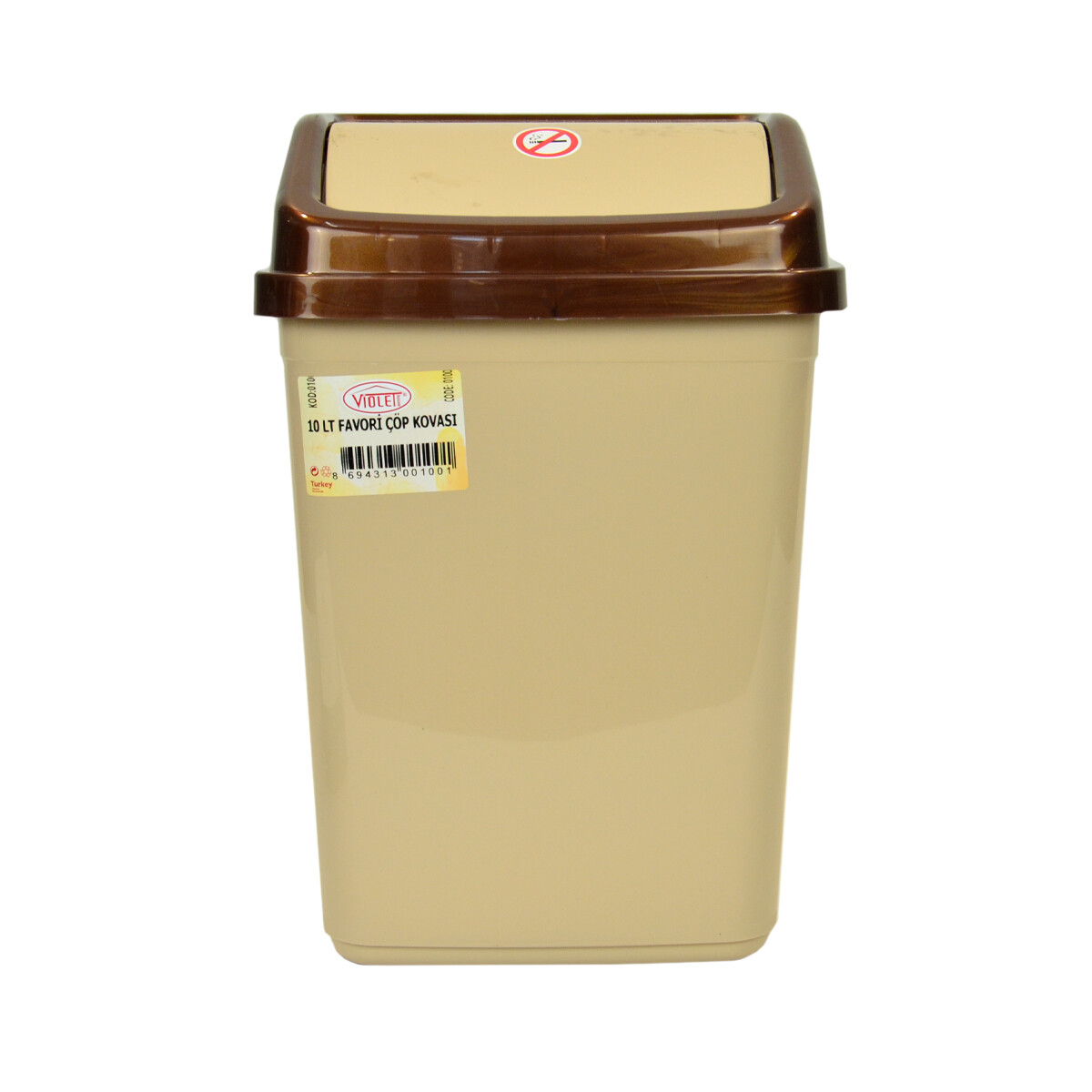 Tarro de residuos 10L con tapa vaivén - BEIGE 