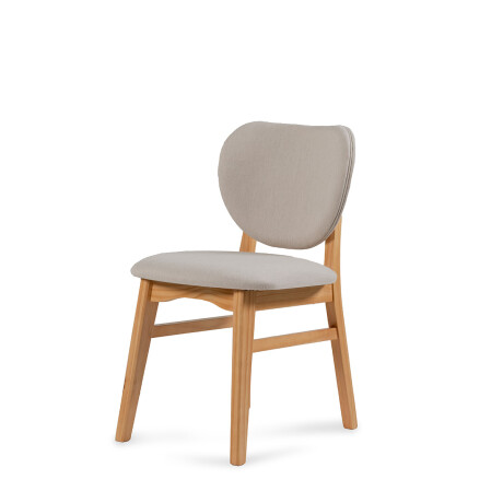 Silla Cleo - Cedro - Respaldo tapizado - Tela Rústica Natural 93