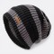 Gorro Knit Nórdico De Abrigo Rayas Negro Gris